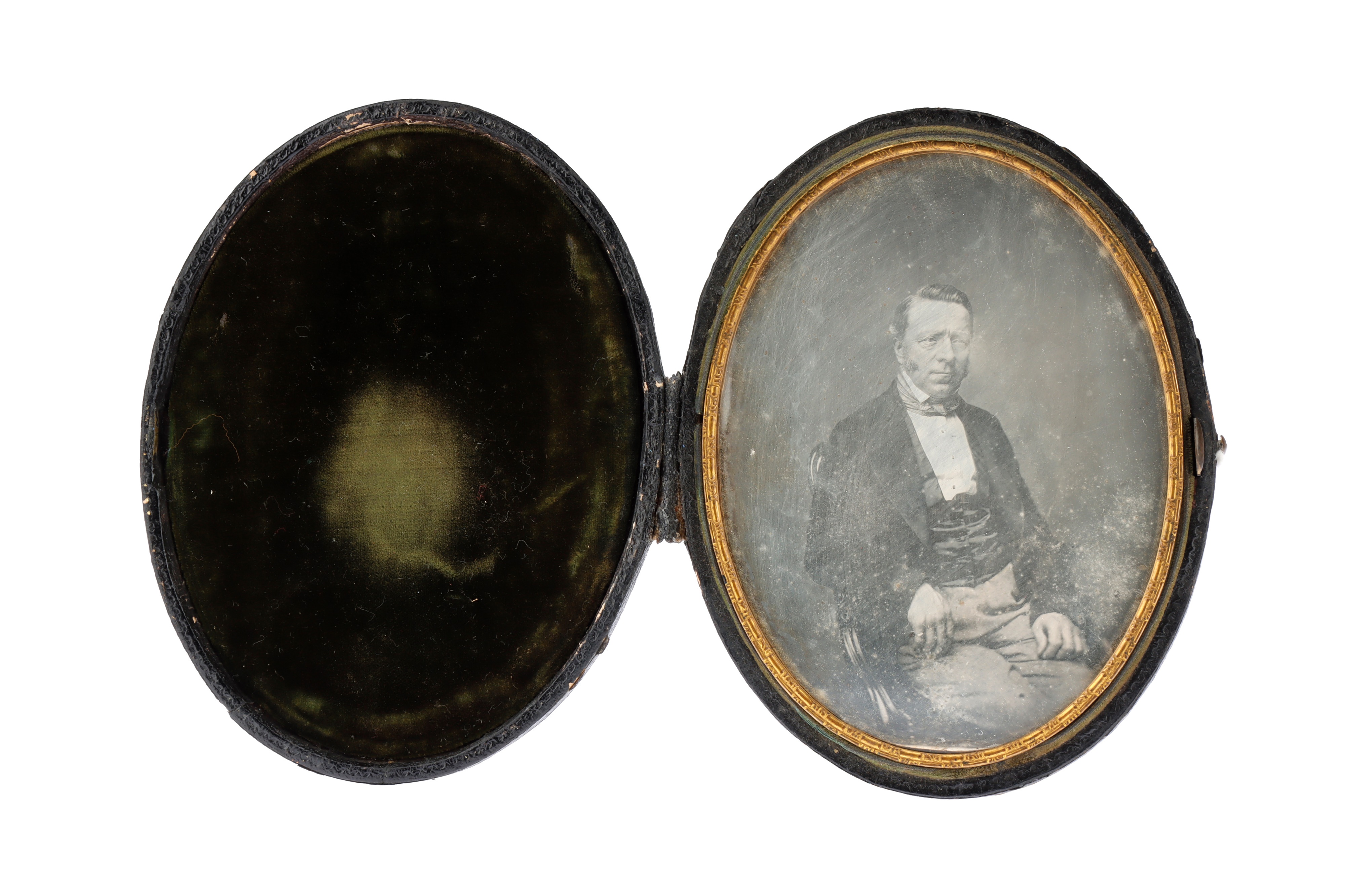 A Large Cased Oval Daguerreotype Portrait,