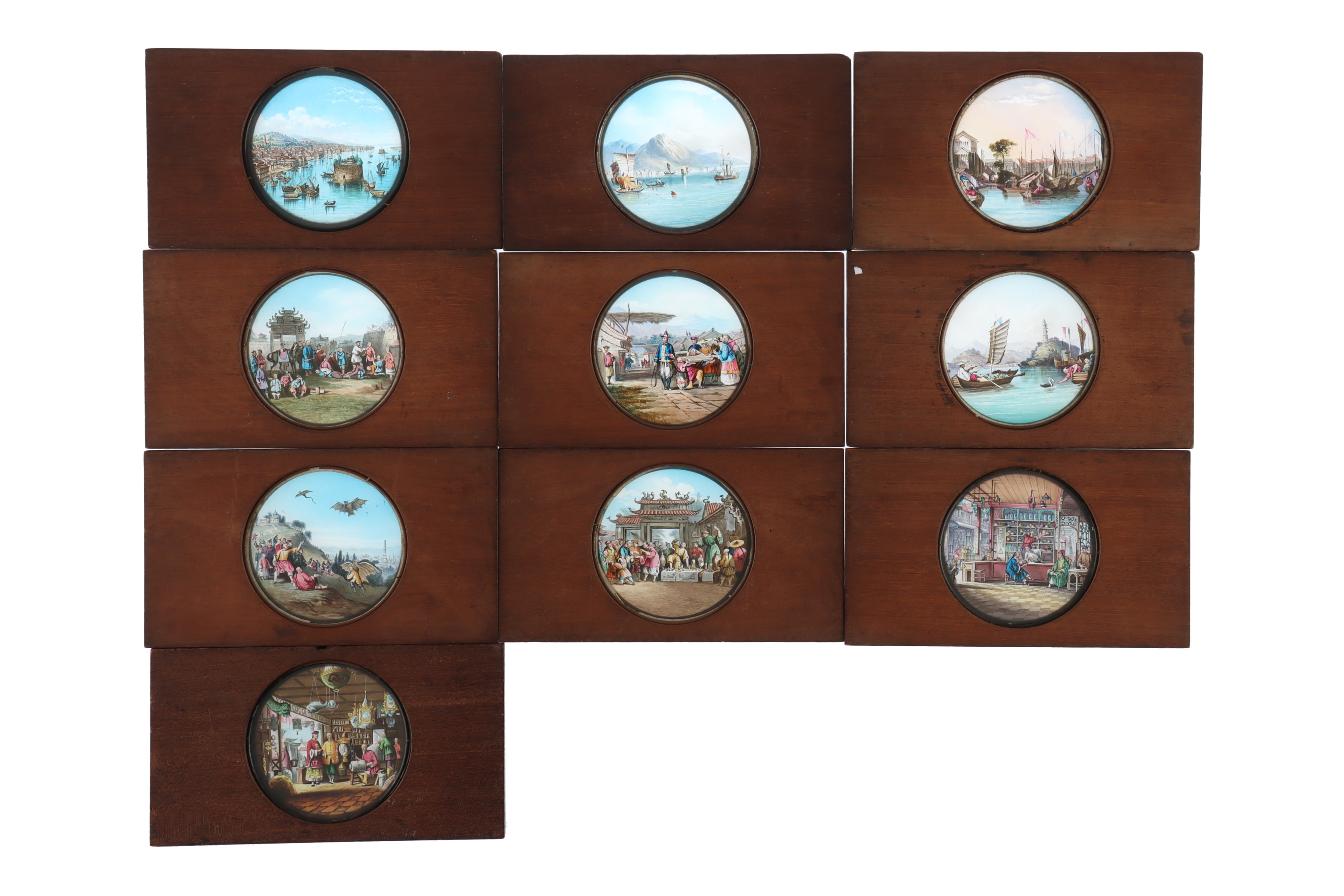 Scenes In China, 10 Extremely Fine Hand Painted Magic Lantern Slides, - Image 2 of 2