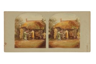 T. R. Williams Stereocard, Scenes in Our Village, Old Giles Grindstone,