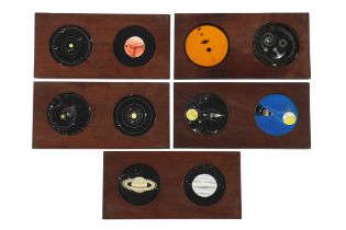 5 Astronomical Double Magic Lantern Slides,