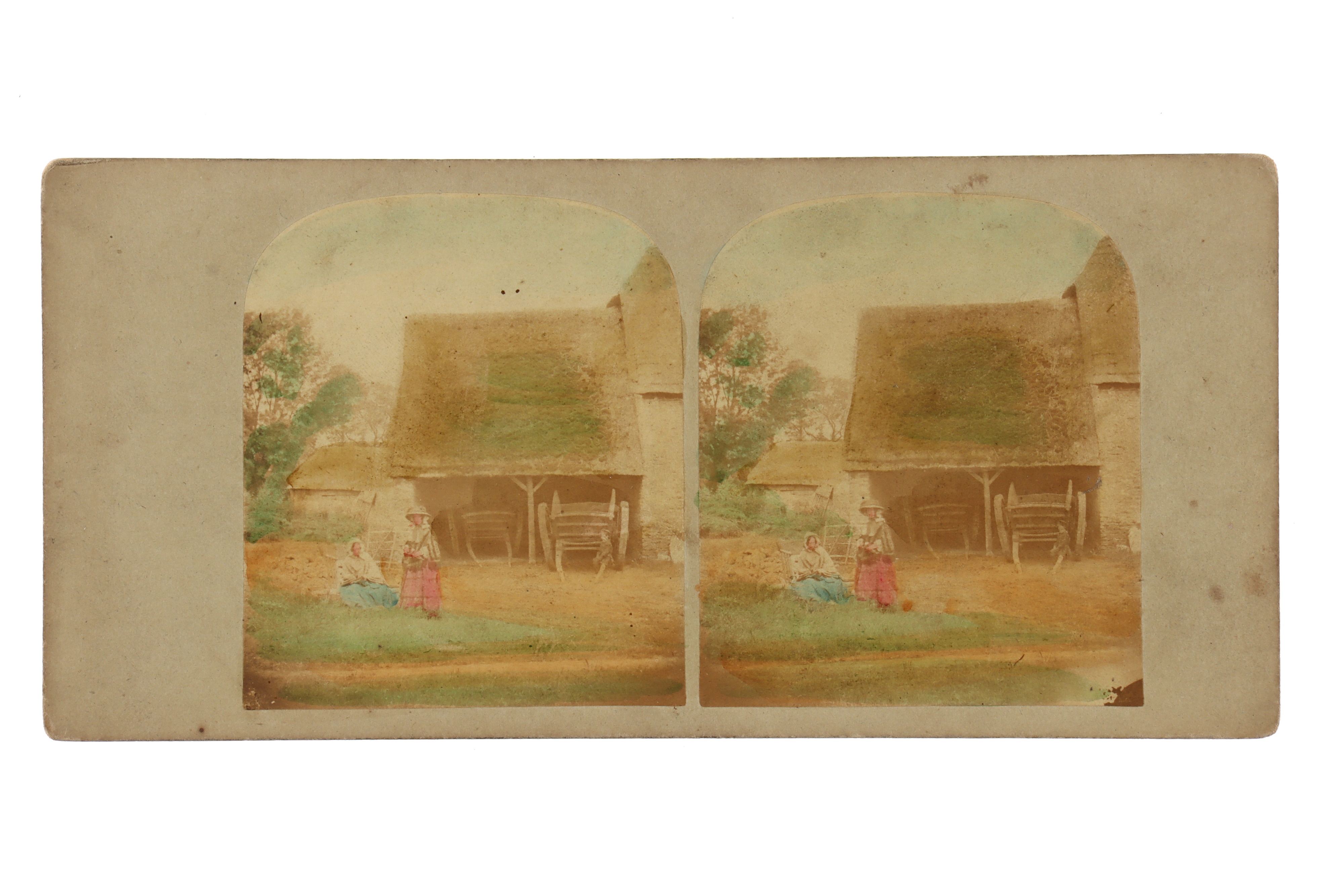 T. R. Williams Stereocard, Scenes in Our Village, The Straw Yard,