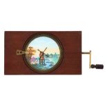 A Hand-Painted Windmill Magic Lantern Slide,