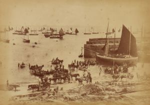 Gibson, Albumen Print of Newlyn Harbour,