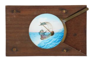 Magic Lantern Slide, Couple in a Boat,