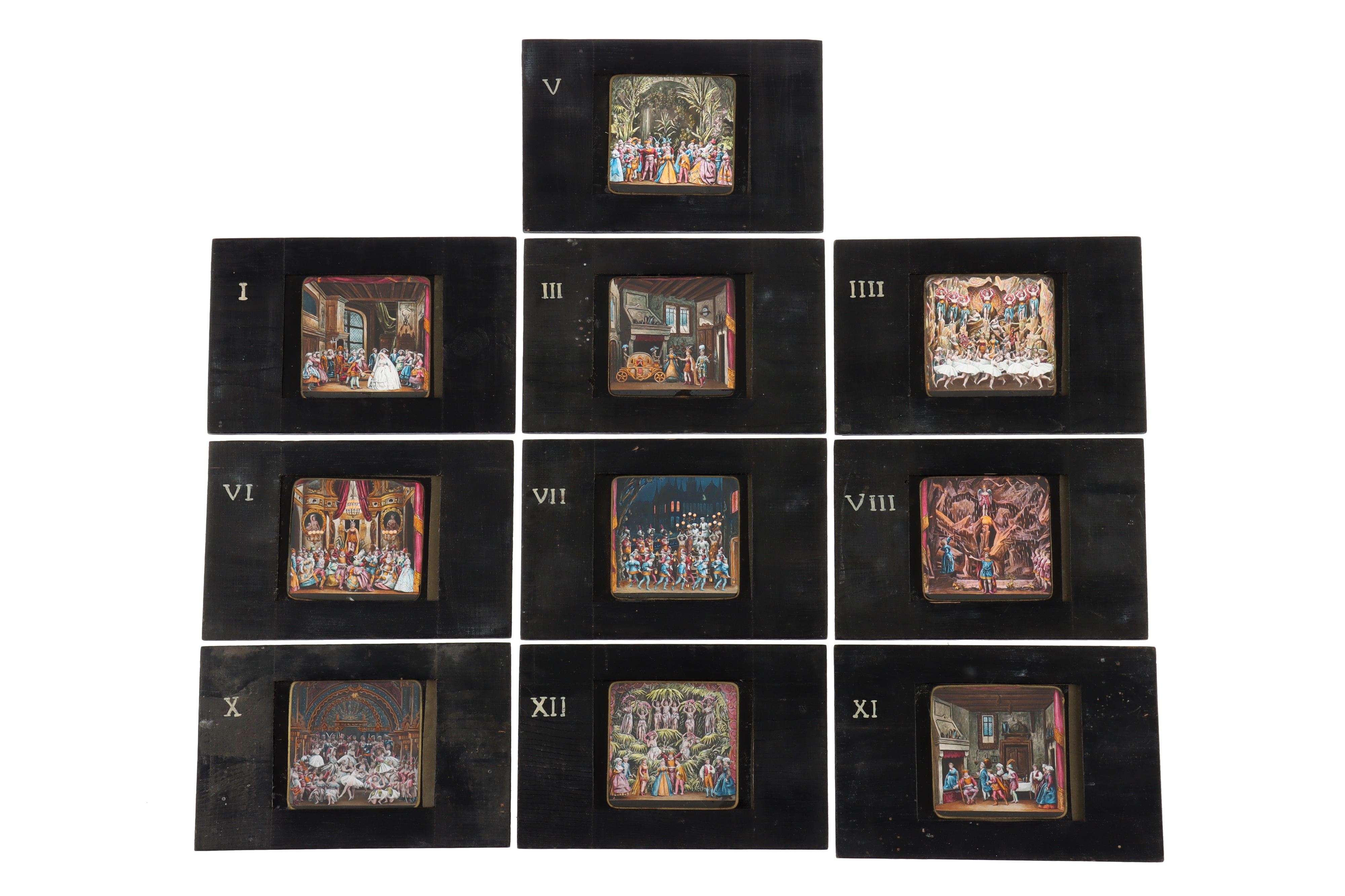 An Unusual Set of 10 French ‘Cinderella’ Magic Lantern Slides.