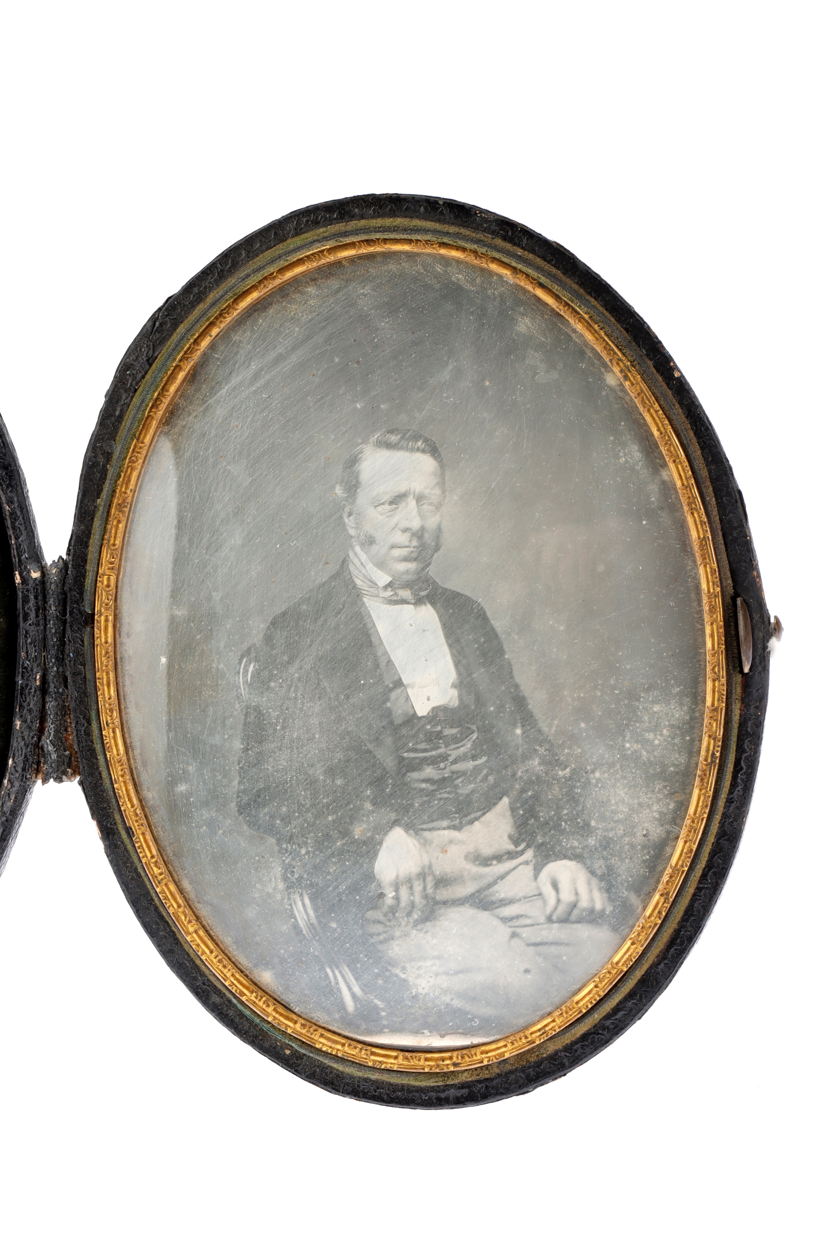 A Large Cased Oval Daguerreotype Portrait, - Image 2 of 4