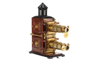 Brass & Mahogany Biunial Magic Lantern,