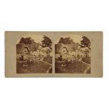 T. R. Williams Stereocard, Scenes in Our Village, Done for To-Day,