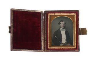 A Very Fine Ninth Plate Daguerreotype Portrait of a Seated Gentleman,