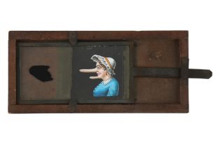 Magic Lantern Slide of a Woman with Growing Chin & Nose,