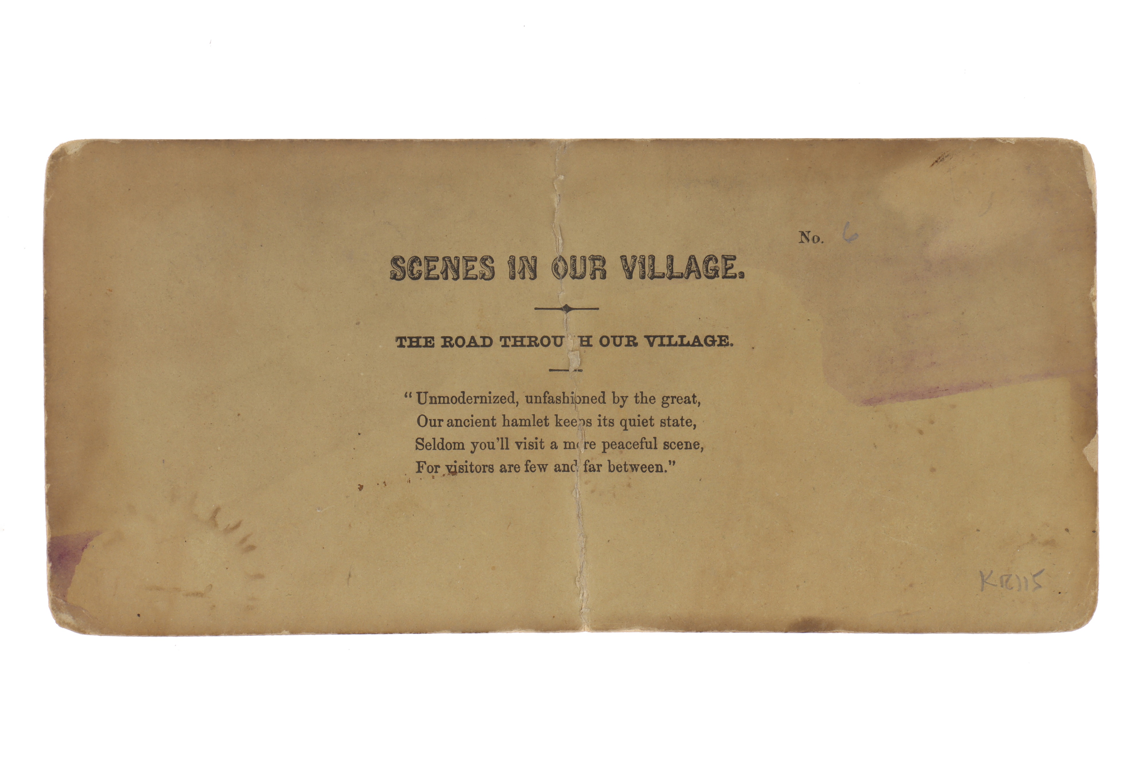 T. R. Williams Stereocard, Scenes in Our Village, The Road Through our Village, - Image 2 of 2