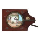 An Unusual Double Action Hand-painted Magic Lantern Lever Slide,