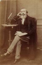 Albumen Print of Dr. Cooper & His Microscope,