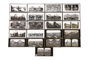 Large Collection of Glass Stereo Diapositive Slides including Ferrier and Soulier,