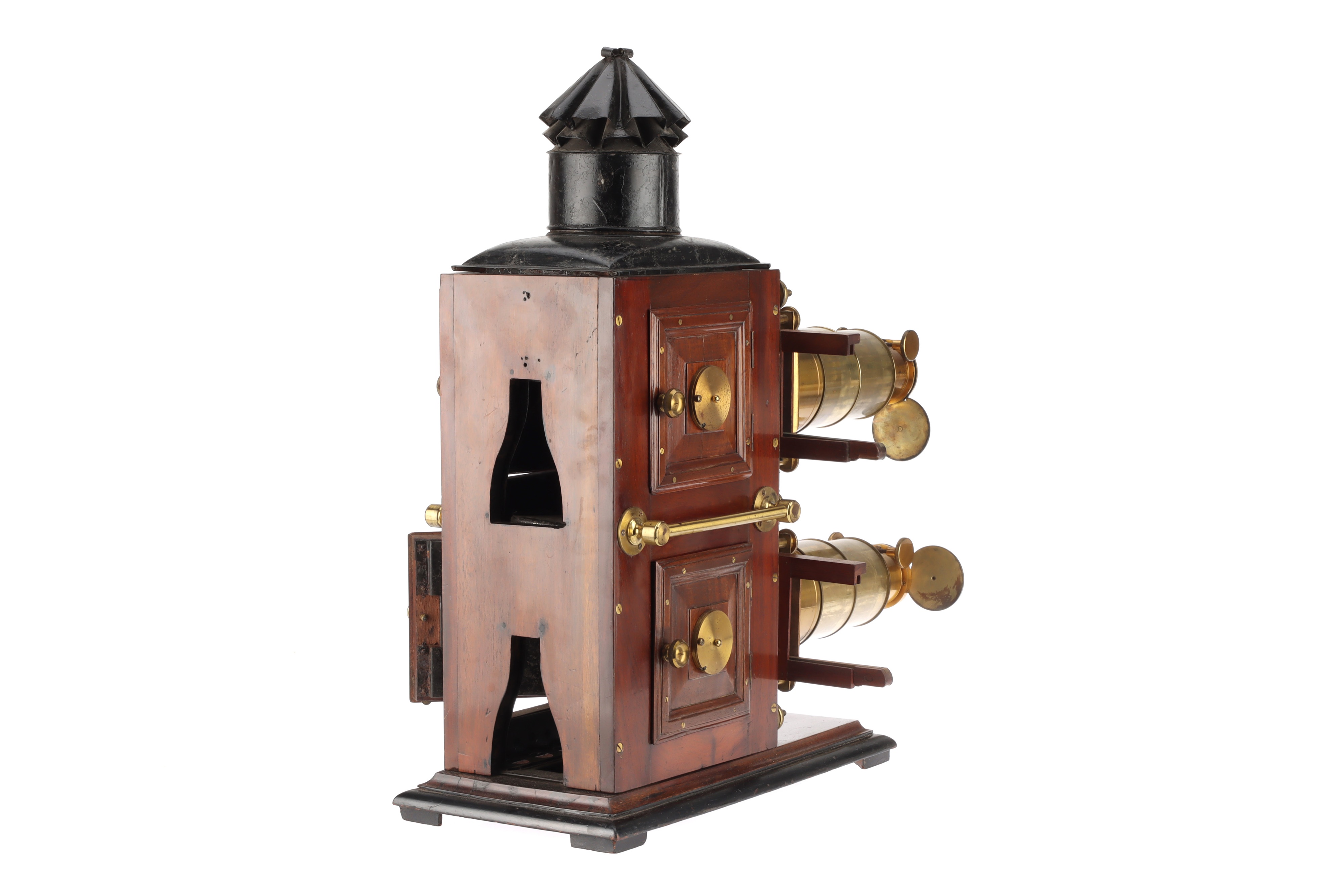 Brass & Mahogany Biunial Magic Lantern, - Image 4 of 7
