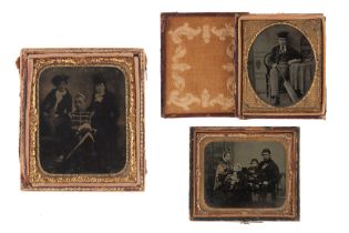 3 Interesting Sixth Plate Ambrotype images,