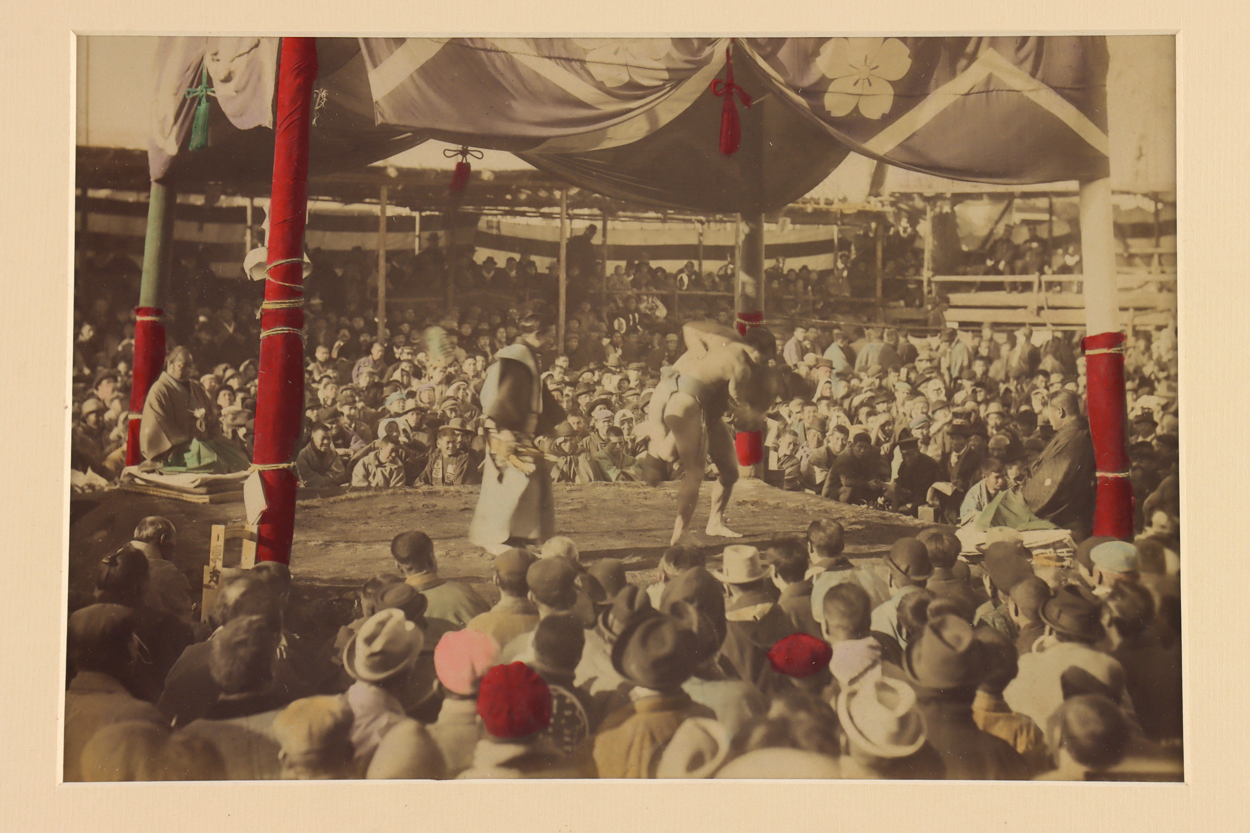 Japan. Sumo Wrestling, Albumen Print,