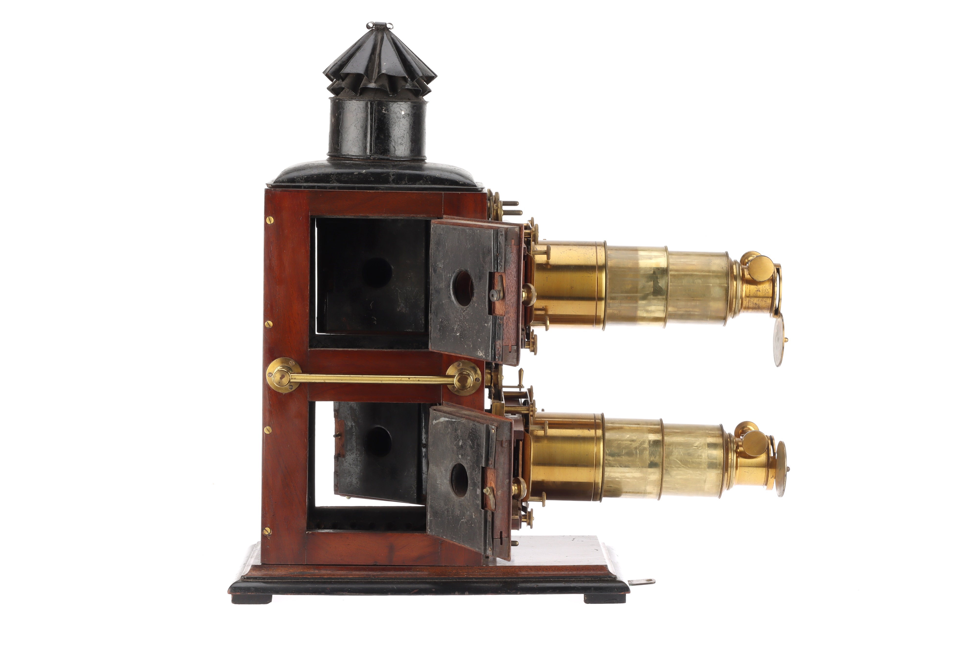 Brass & Mahogany Biunial Magic Lantern, - Image 3 of 7