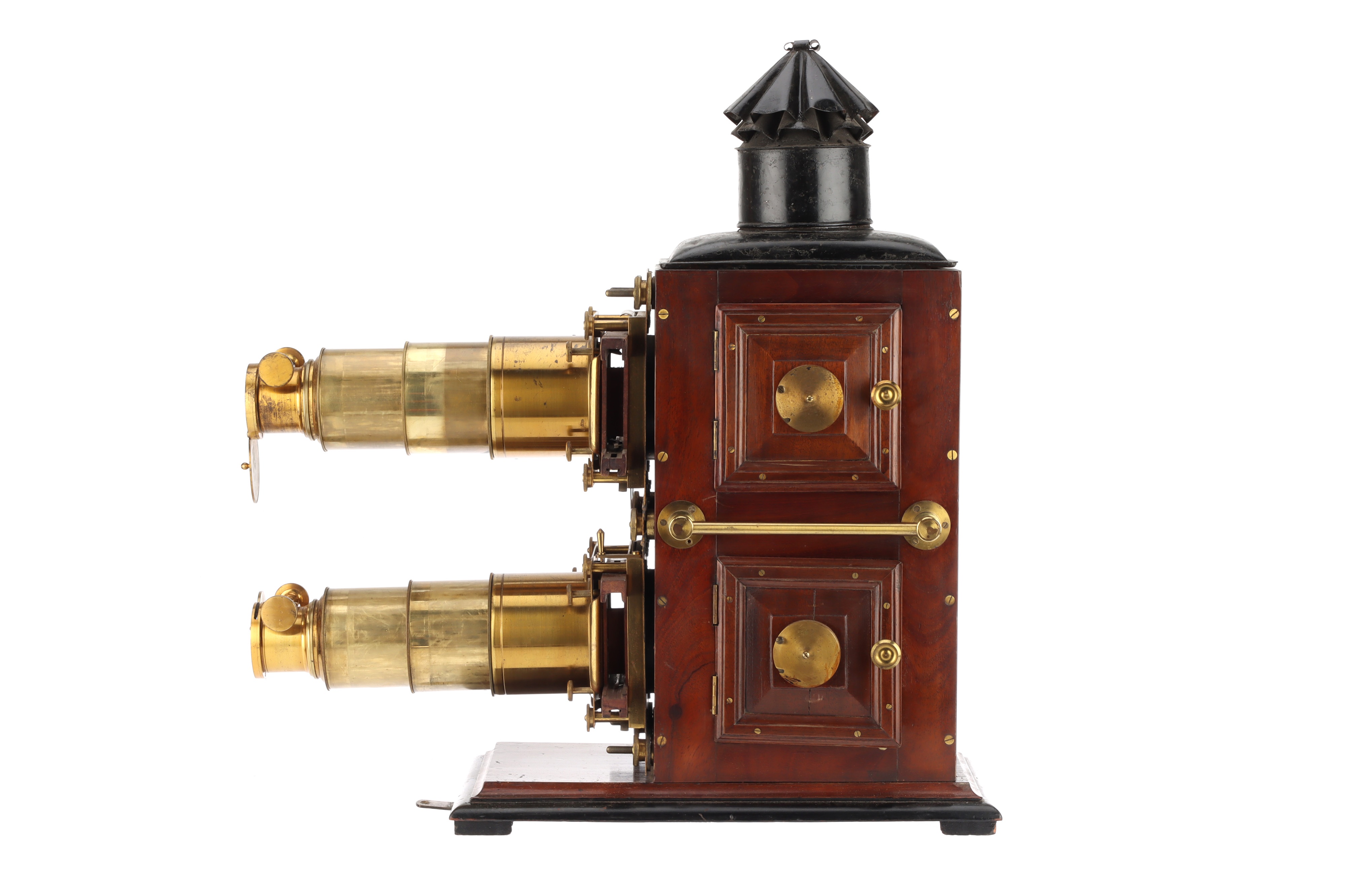 Brass & Mahogany Biunial Magic Lantern, - Image 5 of 7