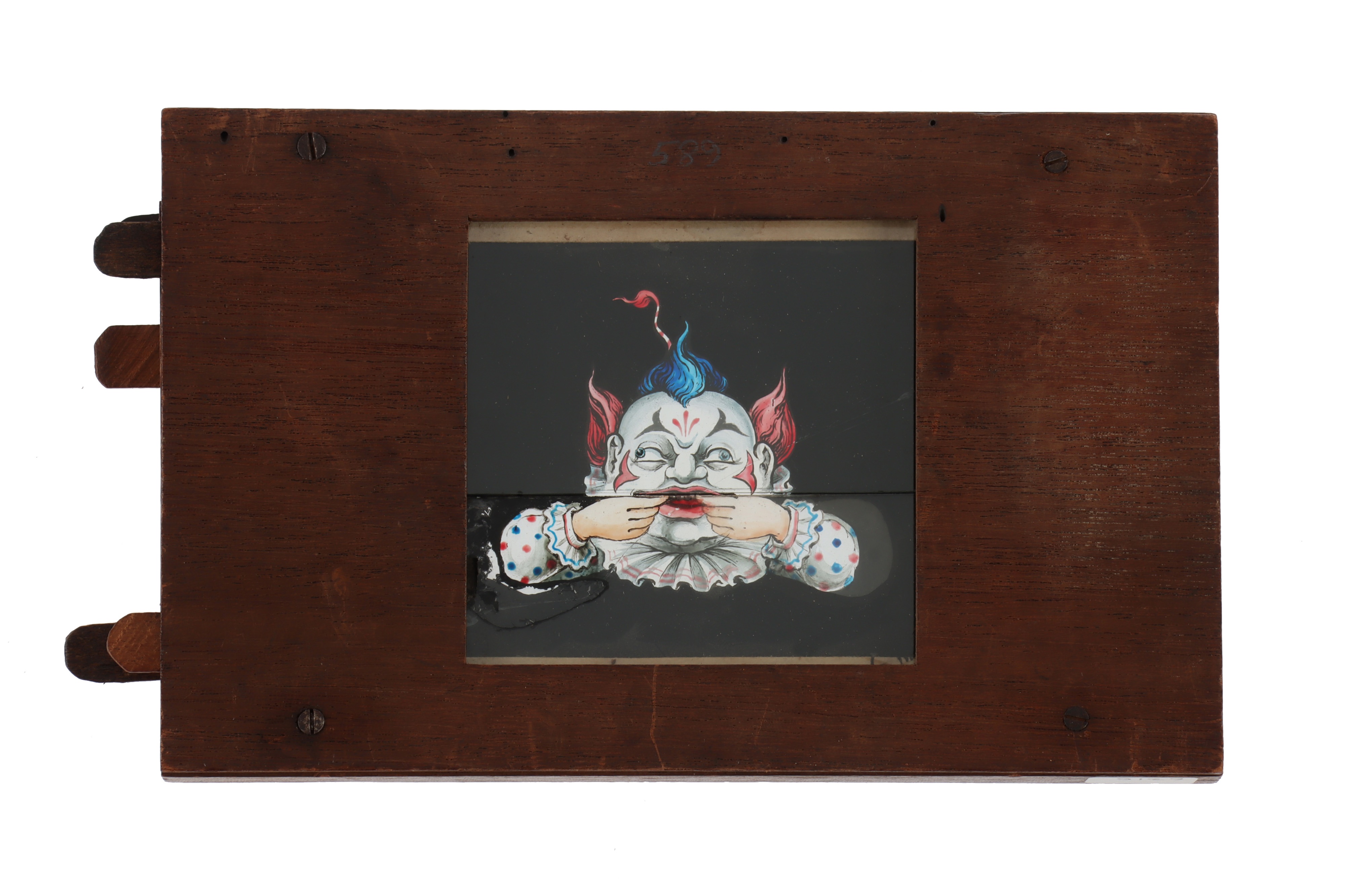 A Complex Magic Lantern Slide of a Clowns Face, - Image 2 of 3