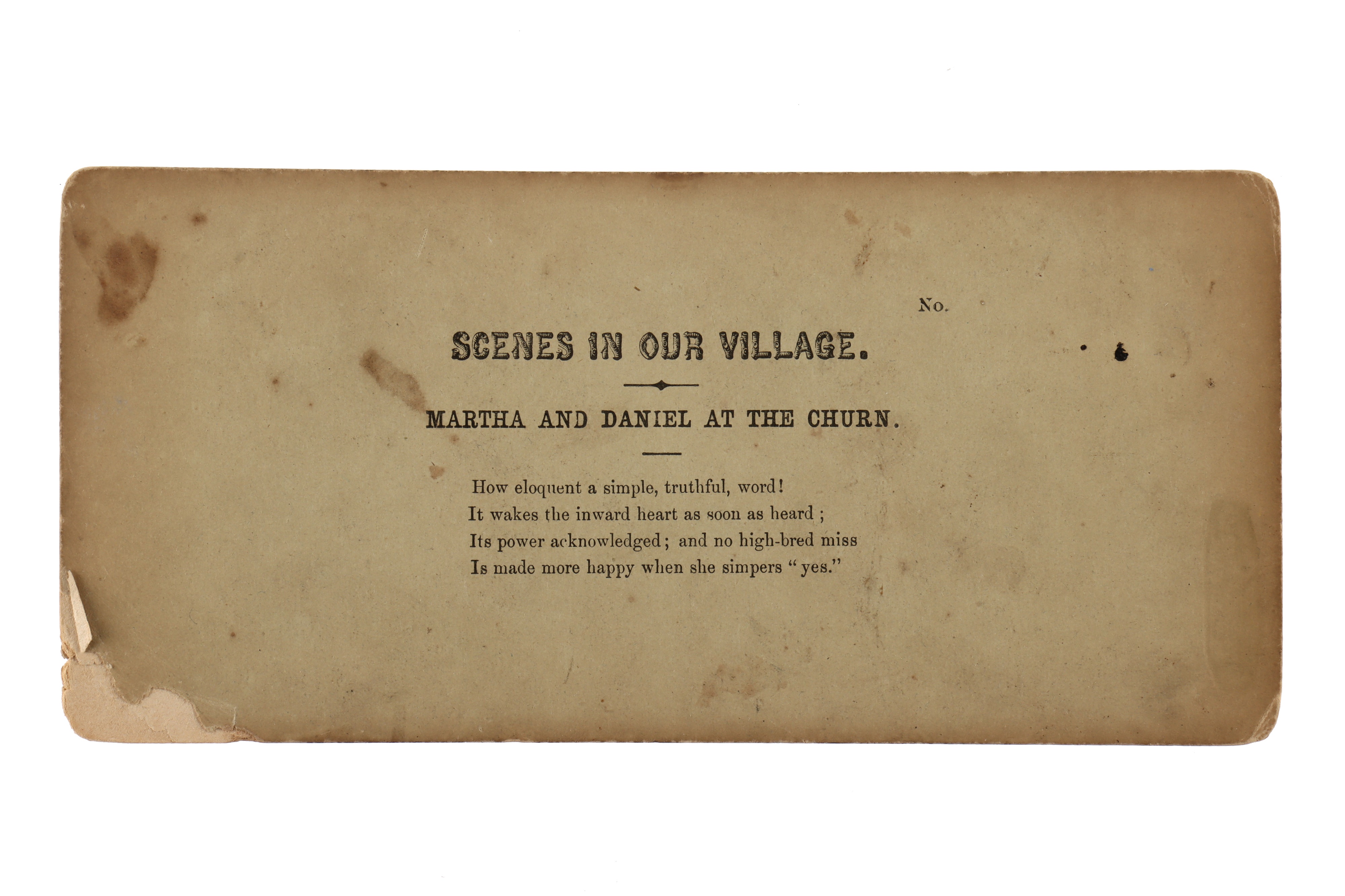 T. R. Williams Stereocard, Scenes in Our Village, Martha and Daniel at the Churn, - Image 2 of 2