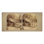 T. R. Williams Stereocard, Scenes in Our Village, John Simms at His Pigstye,