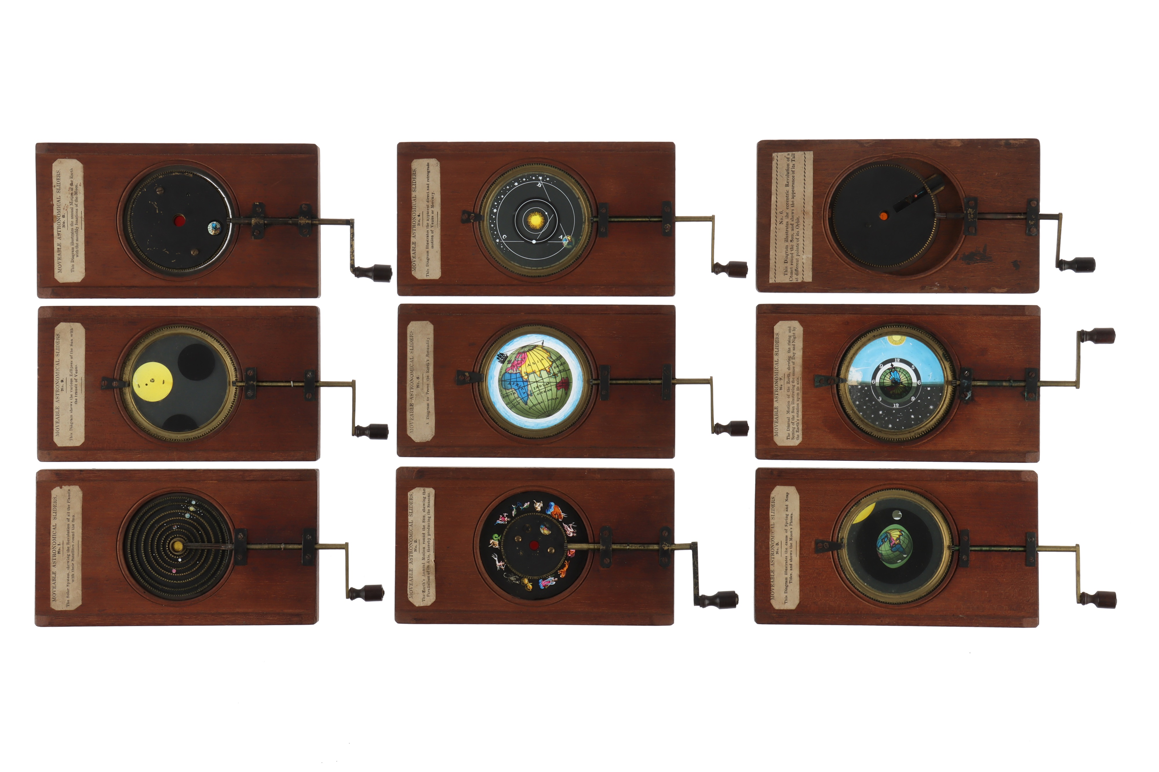 A Complete Set of 9 Astronomical Lantern Slides,