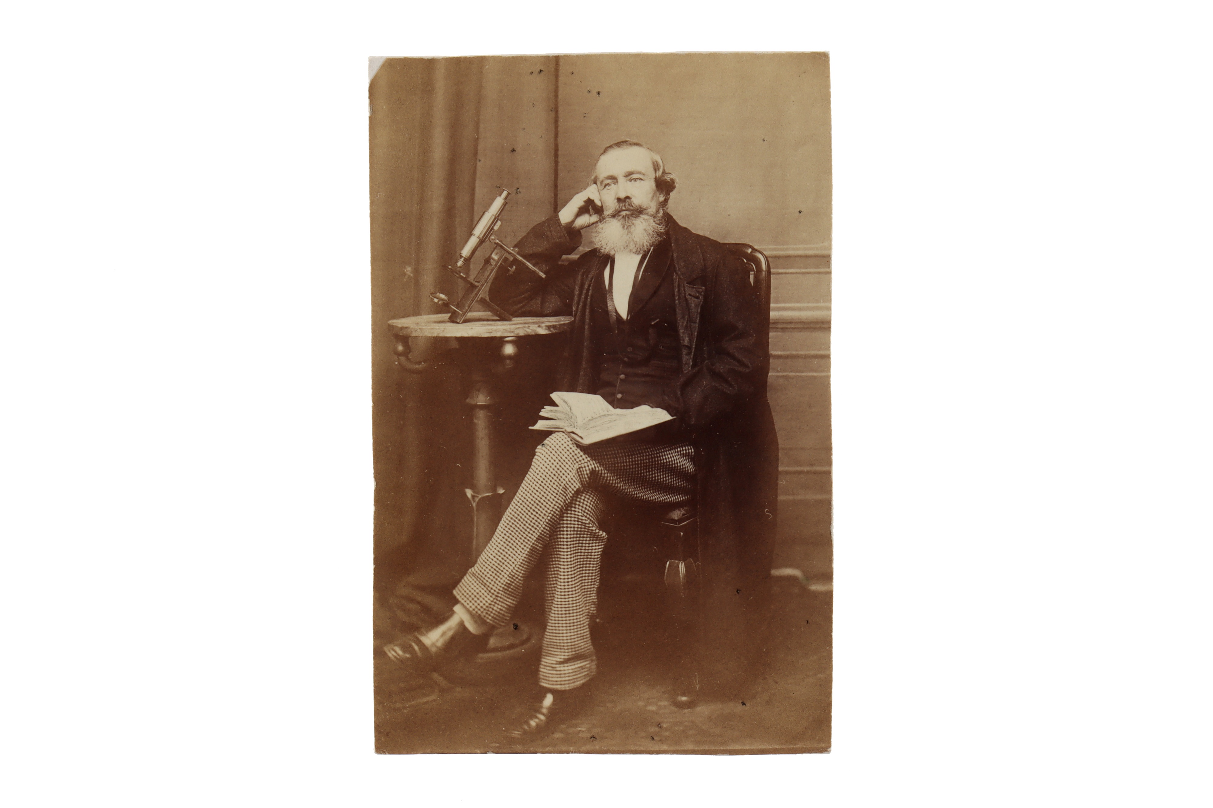 Albumen Print of Dr. Cooper & His Microscope, - Image 2 of 3