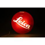 An Illuminated Leica Red Dot Shop Display Advertising Sign,