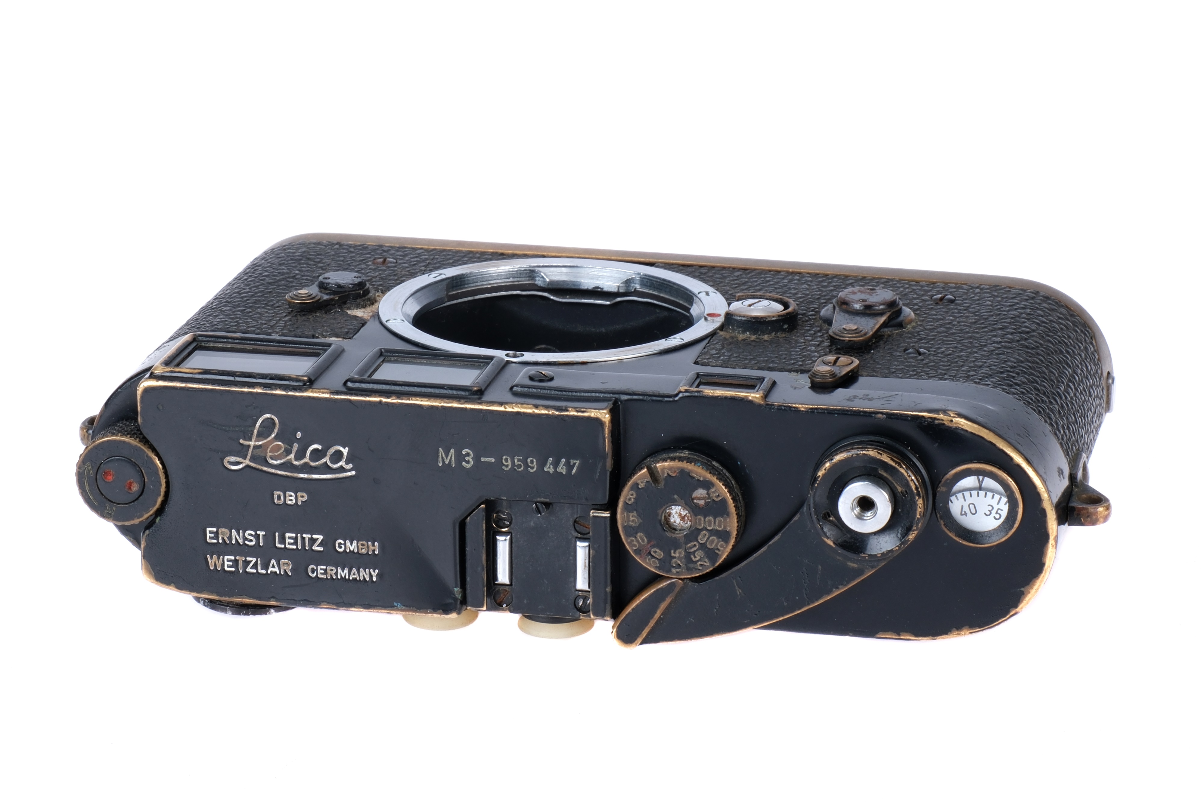 A Leica M3 'First Batch' Black Paint Rangefinder Body, - Image 2 of 10