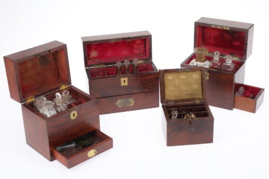 A Collection of Small Apothecary Chemists Chests, - Image 1 of 3