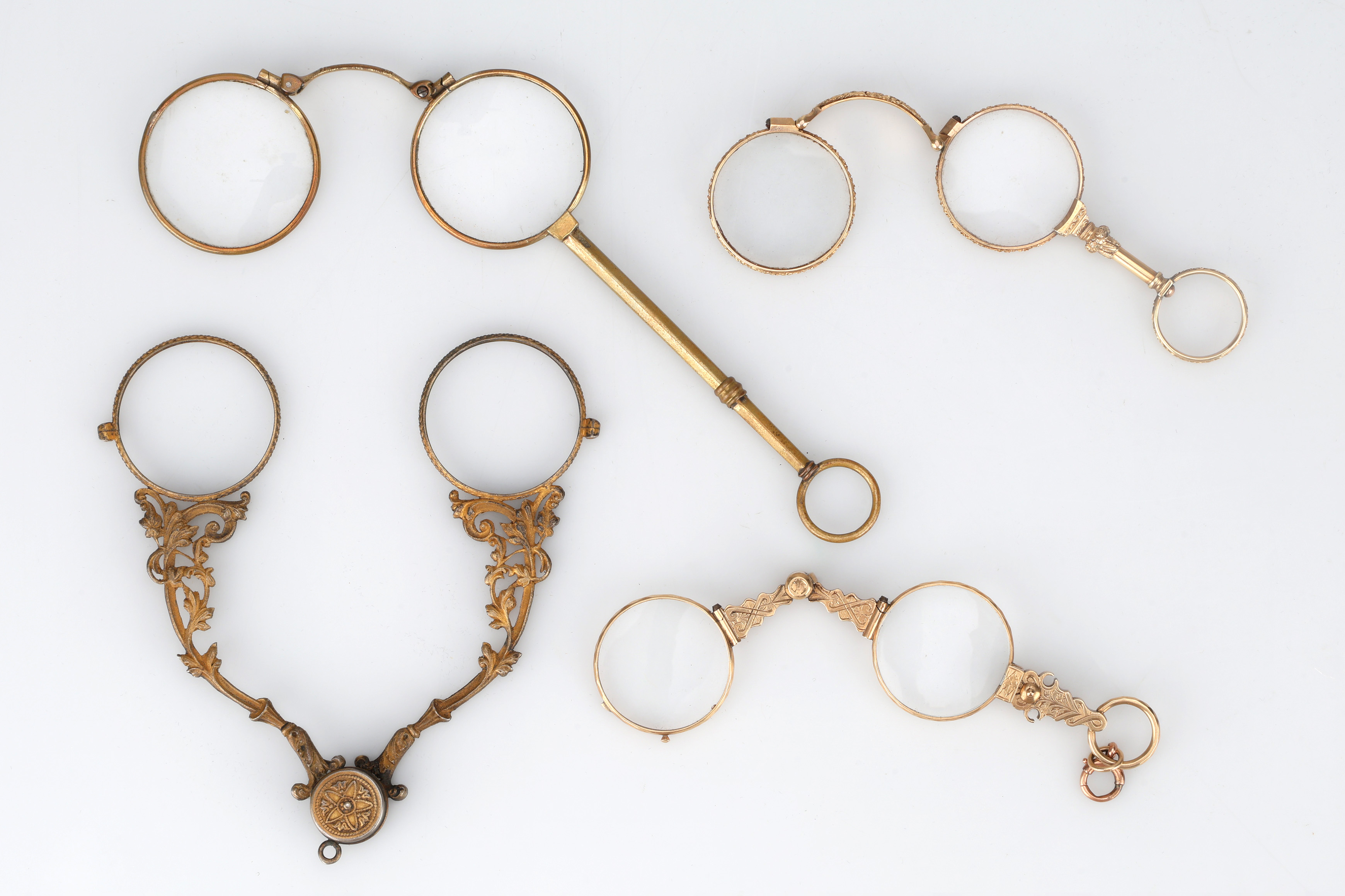 Four 19th Century Lorgnettes/Handheld Spectacles,