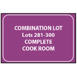 LOTS 281-300 OFFERED AS A COMBINATION. COMPLETE COOK ROOM.