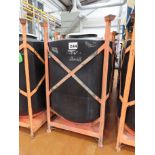 5 X FORKLIFTABLE FRAMES EACH HOLDING A PLASTIC MATCON IBC.