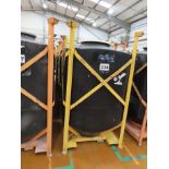 5 X FORKLIFTABLE FRAMES EACH HOLDING A PLASTIC MATCON IBC.