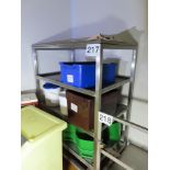 S/S MOBILE TROLLEY WITH 4 SHELVES.