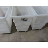 4 X WHITE MOBILE PLASTIC BINS.