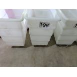 4 X WHITE MOBILE PLASTIC BINS.