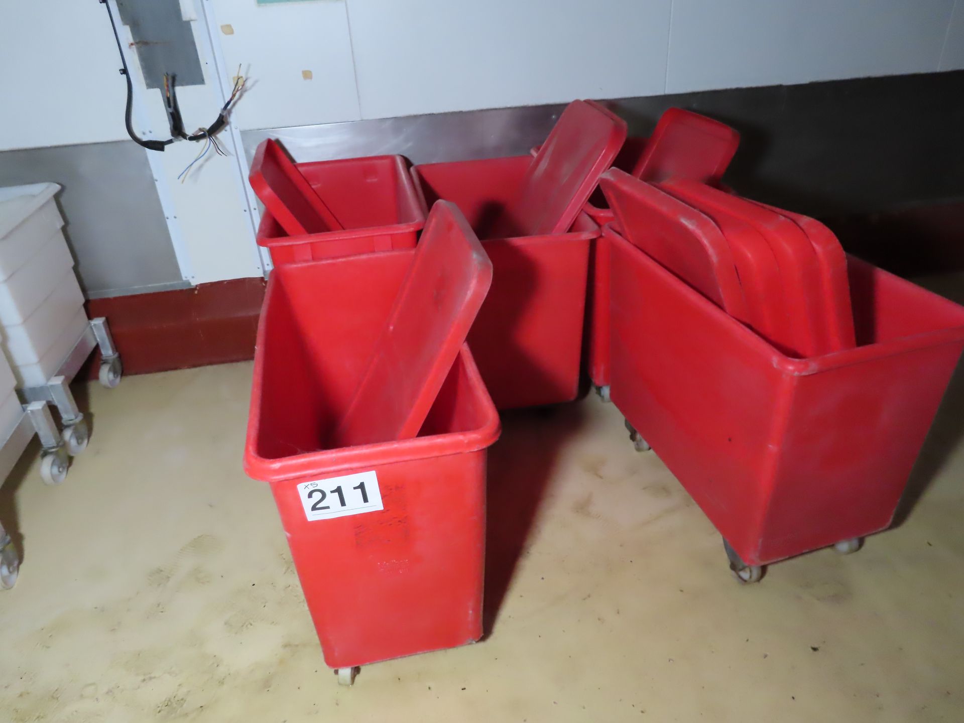 RED PLASTIC BINS