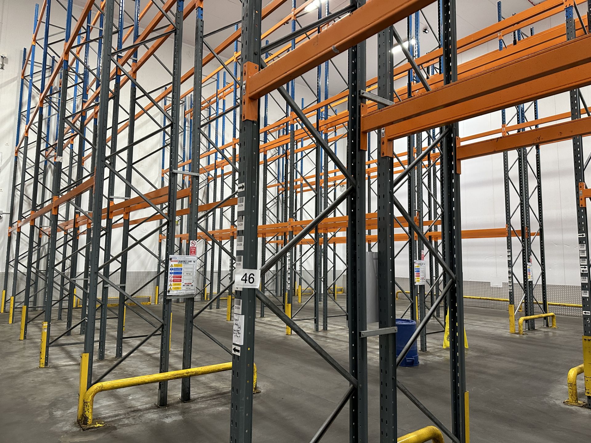 7 ROWS OF PALLET RACKING.