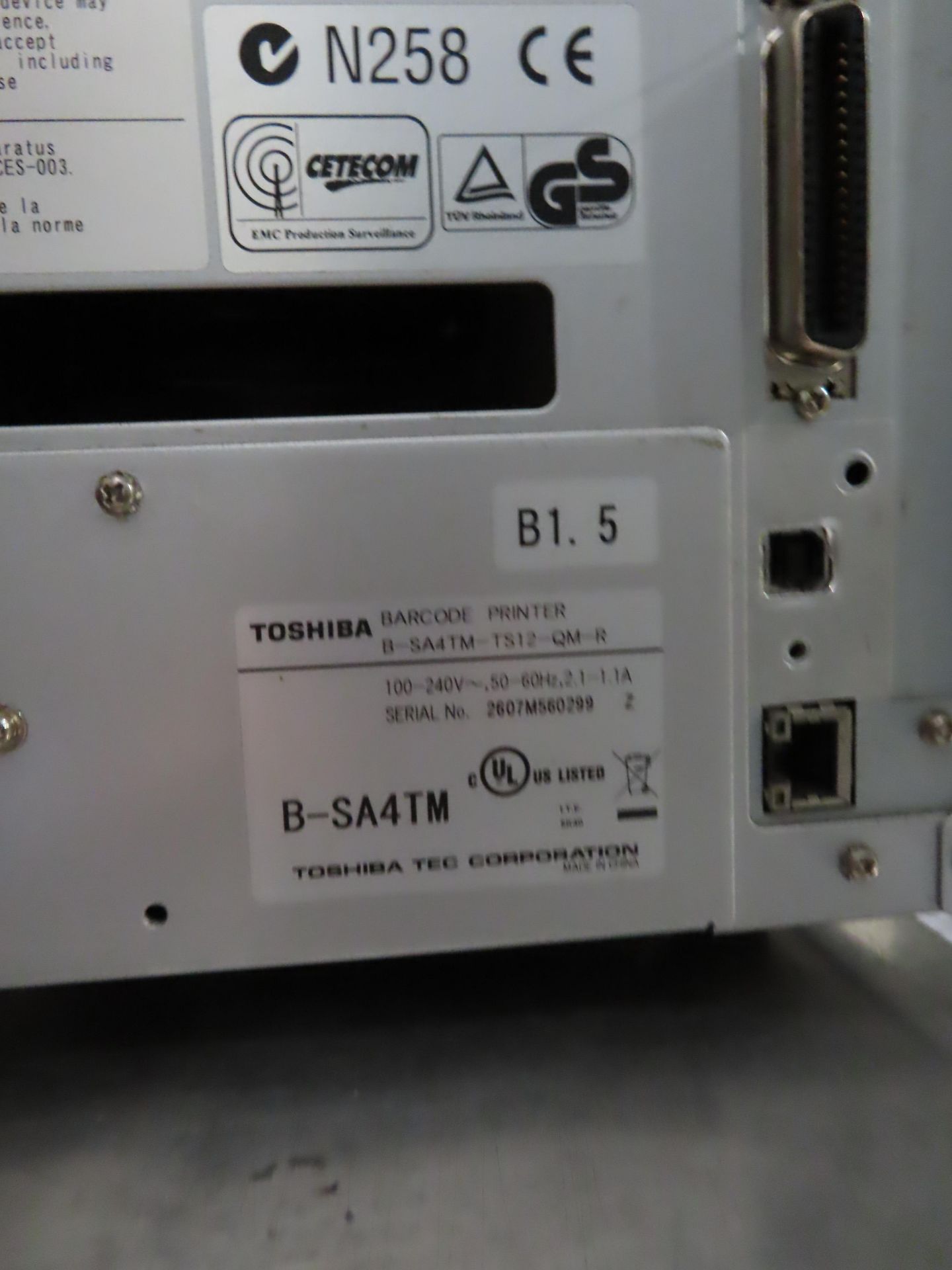 TOSHIBA LABEL PRINTER. - Image 2 of 2