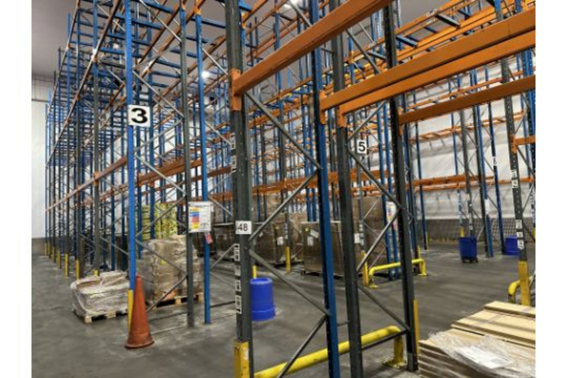 1 x 10 rows of Pallet racking with 9 bays in each row. Lift out: BTR ...