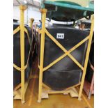 5 X FORKLIFTABLE FRAMES EACH HOLDING A PLASTIC MATCON IBC.