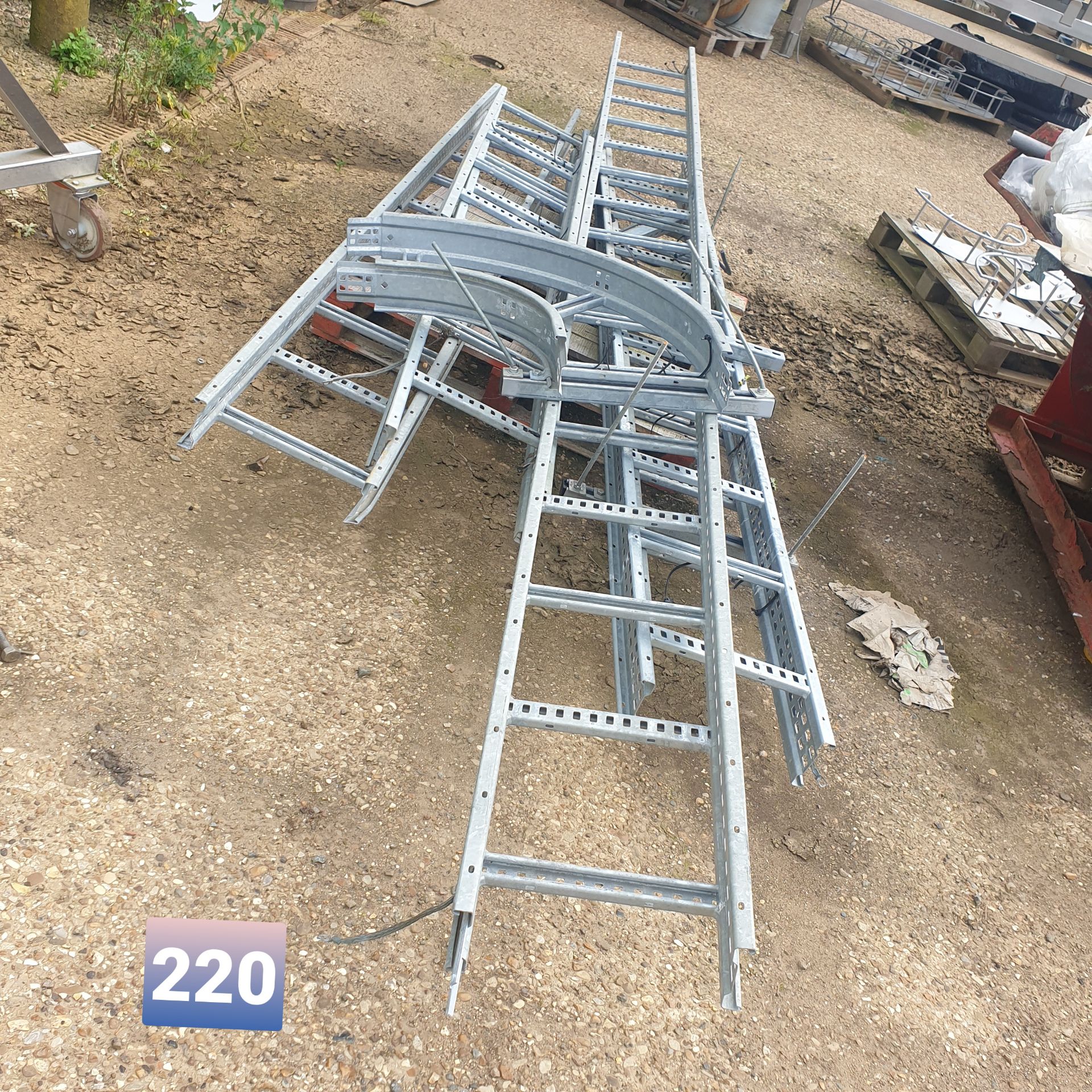 Steel Ladder Racking 1 x Galvanised used ladder rack, estimated 16m of straight sections and ...