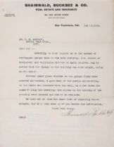 San Francisco Earthquake.- Correspondence relating to damage inflicted on various buildings in th...