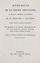 Language.- Basque.- Astarloa (Pablo Pedro de) Apología de la lengua bascongada, ó Ensayo críti...