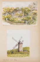 Ceylon, Guernsey & Sark.- Lee (E.A.) Album of watercolours of views and botanical specimens in Ce...