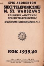 WW2 Warsaw Telephone Directory.- Spis Abonentow sieci Telefonicznej M. St. Warszawy P.A.S.T., War...