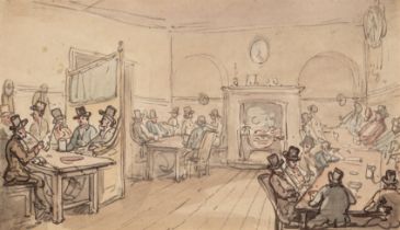 Rowlandson (Thomas) The Coffee House; The Village Store, watercolours, [c.1790s] (2)