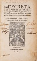 Gregorius IX. Decretales epistolae, a rare edition, Paris, Claude Chevallon, 1537.